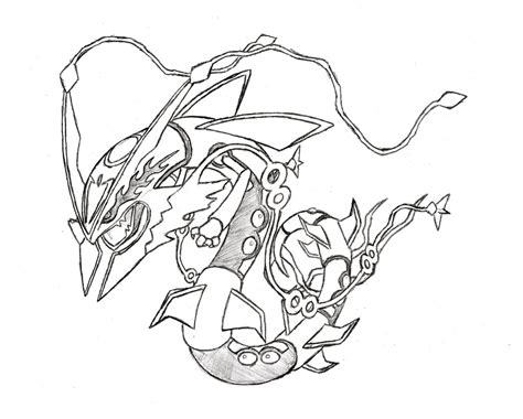 Collection Of Rayquaza Coloring Pages Free Printable