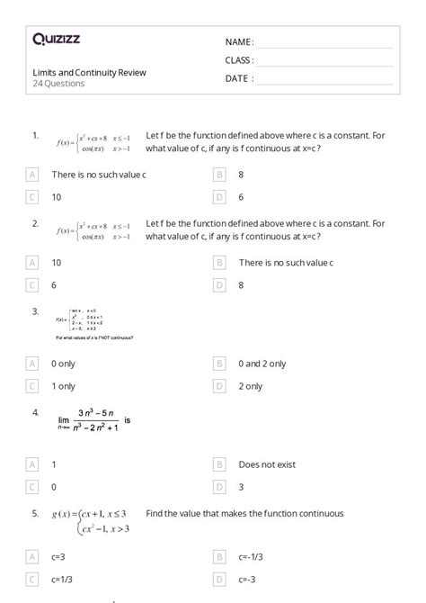 Calculus Limits Worksheets 49 72 Worksheets Library