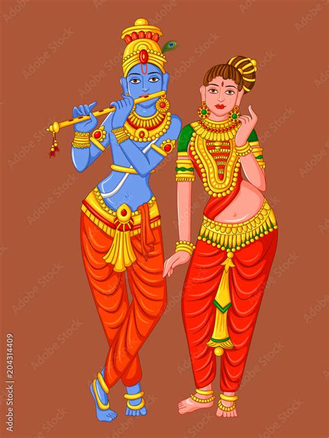 statue  indian god radha  krishna sculpture stock vector adobe stock