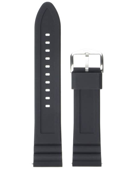 Fossil 24mm Silicone Interchangeable Watch Band Strap in Black/Silver ...