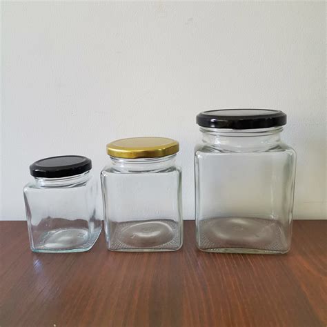 50ml 700ml Square Glass Bottle Pickles Honey Hot Sauce Storage Jars