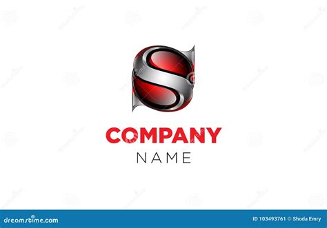 3d logo red S stock vector. Illustration of letter, metallic - 103493761