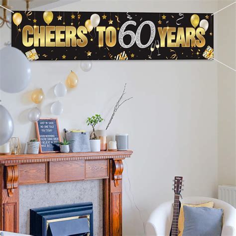 Buy 60th Birthday Decorations Banner Happy 60th Birthday Cheers To 60