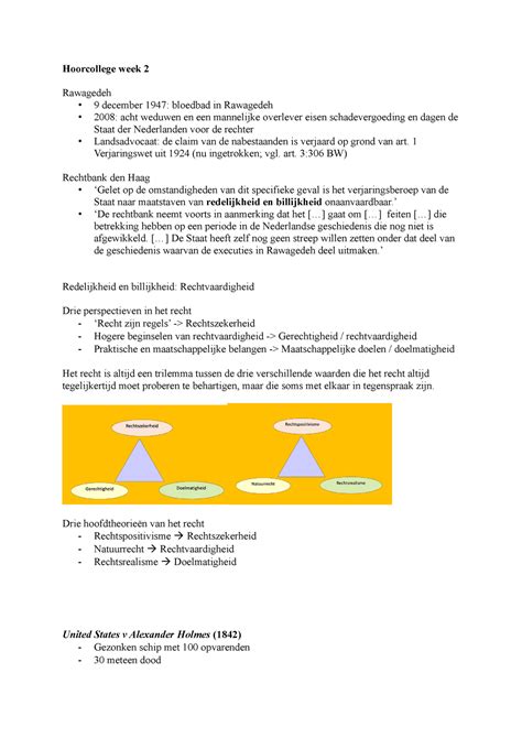 Aantekeningen Hoorcolleges Grondslagen Van Recht Hoorcollege Week 2