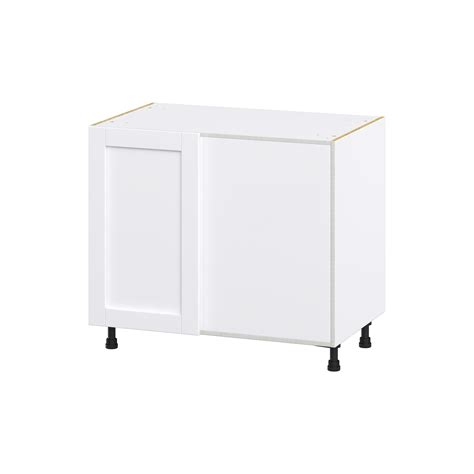 Dahlia Bright White Shaker Assembled Magick Corner Blind Base Kitchen Cabinet 39 In W X 345