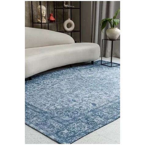 Ковер прямоугольный большой 200*300 см синий, белый Portofino Sky ...