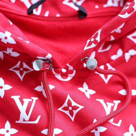 Louis Vuitton Supreme Logo Box Hoodie Monogram Red The Collectory