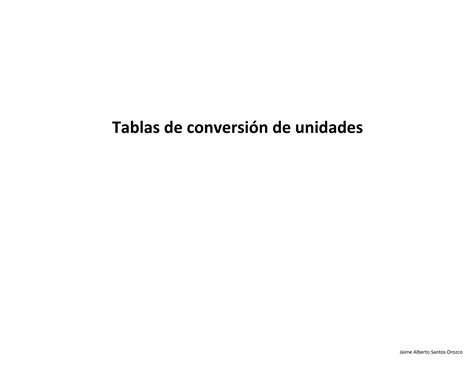 Tablas De Conversión De Unidades Pdf