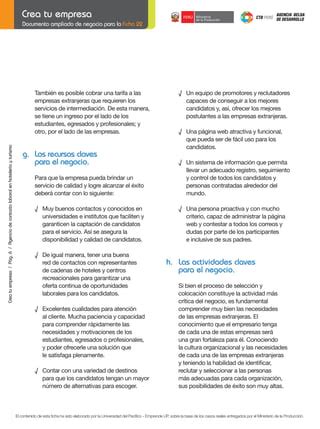 Crecemype Planes De Negocio Agencia Laboral Pdf