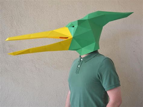 Dinosaur Mask Pterodactyl Mask Paper Pattern Halloween Etsy