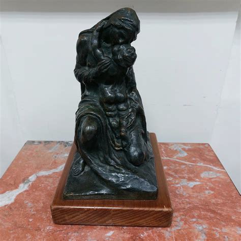 Giacomo Buzzi Reschini Scultura Madonna Con Bambino 32 Cm Bronzo