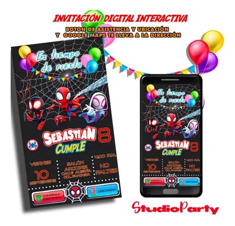 Invitación Digital Interactiva Hombre Araña spiderman en venta en