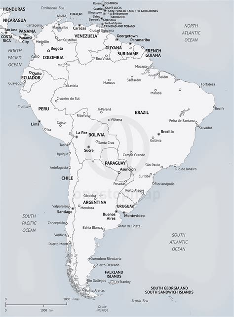 Best Templates Printable Map South America