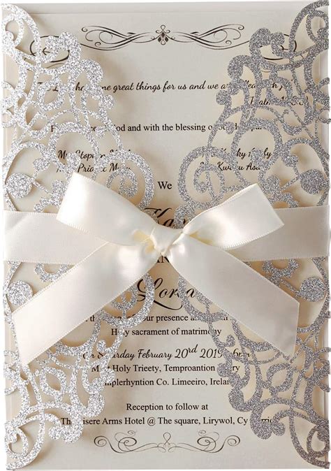 Amazon Hosmsua Pcs X Glitter Laser Cut Wedding