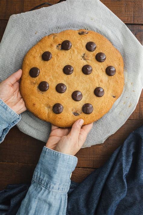 Giant Chocolate Chips Cookie Large And Delicious Homemade Cookie With