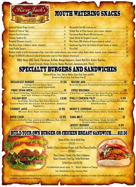 Menu - River Jack's Bar & Grill