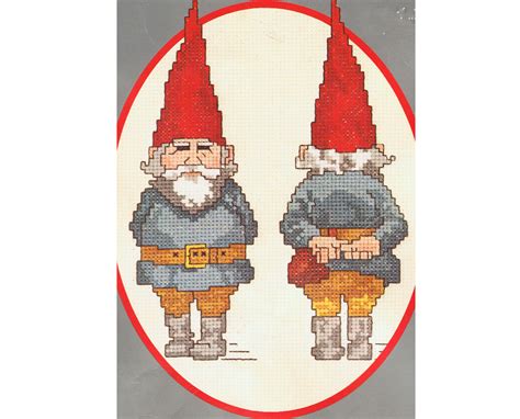 Gnome Cross Stitch Pattern Vintage S Counted Cross Etsy Australia