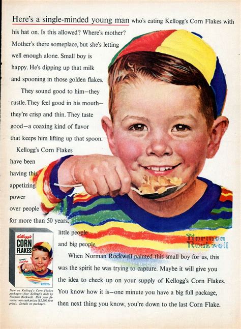 1953 Kellogg S Corn Flakes Cereal Ad By Norman Rockwell 488 Norman