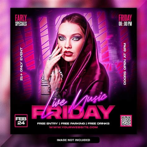 Premium Psd Night Club Party Flyer Social Media Post