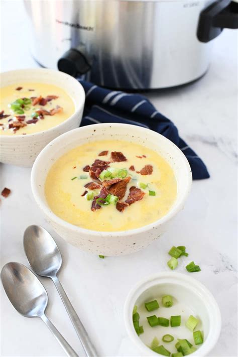 Homemade Slow Cooker Cheesy Potato Soup Sizzling Eats