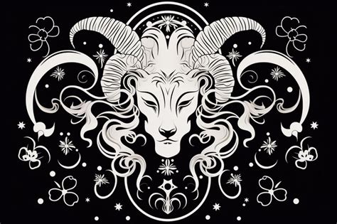 Premium AI Image | a black and white drawing of a ram with a goat head ...