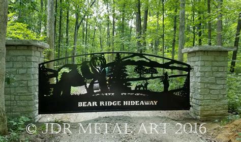 Unique Indiana Bear And Deer Driveway Gates By Jdr Metal Art Custom