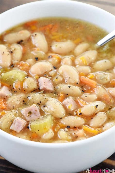 Slow Cooker White Bean And Ham Soup ~ A Hearty Wholesome Comforting Crock Pot Recipe Thats