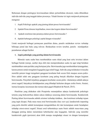 Karakteristik Psikologis Sebagai Landasan Resiliensi Pdf