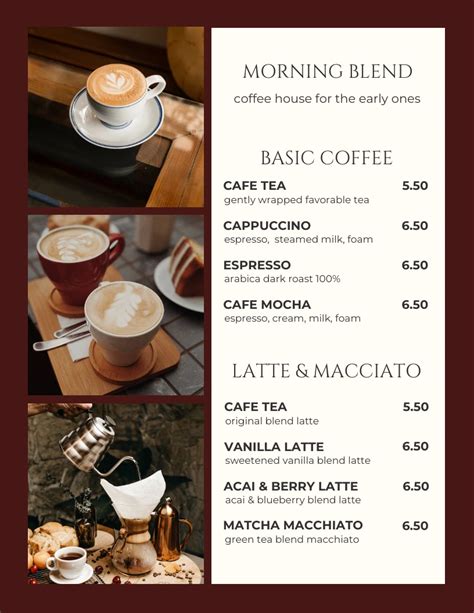 Coffee Shop Menu Template