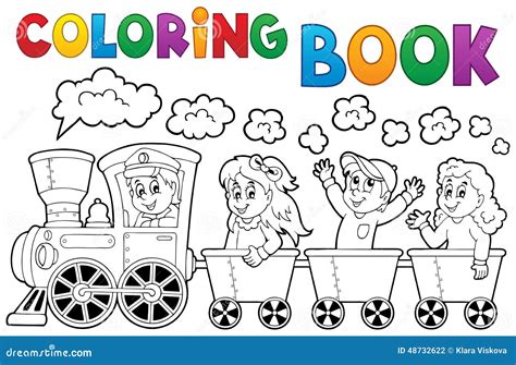 Tema 2 Do Trem Do Livro Para Colorir Ilustração do Vetor Imagem 48732622