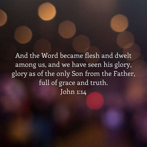 John 114 And The Word Became Flesh And Dwelt Among Us And We Have