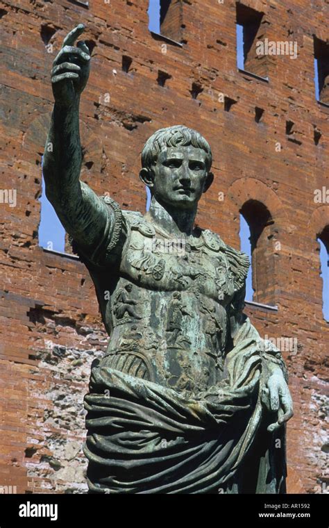 Italy Piedmont Piemonte Torino Piazza Cesare Augusto statue of Augustus Stock Photo - Alamy