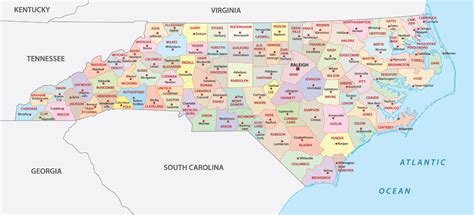 North Carolina Counties Map | Mappr