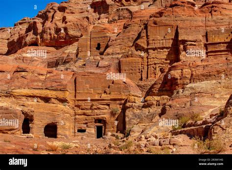 Caves In The Ancient City Of Petra Jordan Stock Photo Alamy