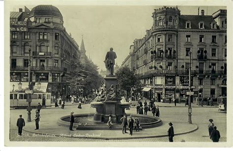 Alte AK Zürich Bahnhofplatz mit Denkmal sehr belebt ZH Kaufen auf