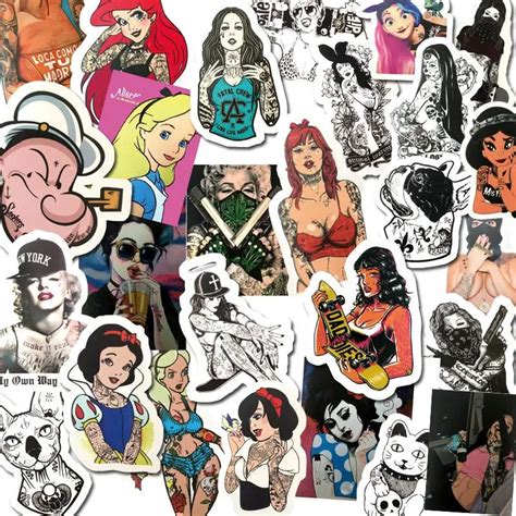 50pcs Lot Graffiti Sexy Belle Anime Adesivi Stickers For Laptop Sticker