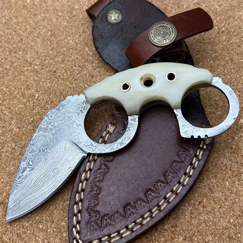 Damascus Steel Custom Handmade Karambit Skinning Knife B