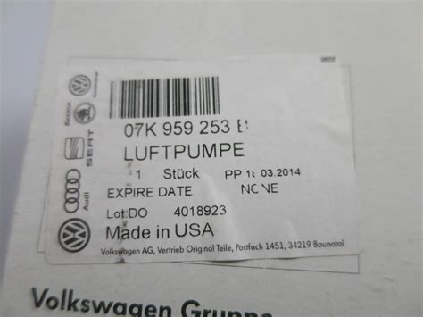 Original Audi A6 A8 Q5 Q7 Sekundärluftpumpe Neu Secondary Air Injection Pump Ebay