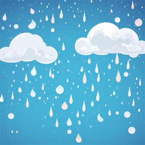 Premium Ai Image Vector Rainfall Background With Clouds And Droplets