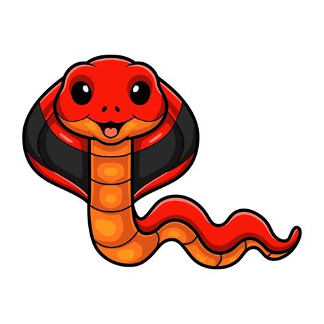 Cute Red Spitting Cobra Cartoon Vector Art At Vecteezy