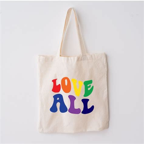 Gay Pride Tote Bag Reusable Lgbtq Canvas Bag Etsy Tote Tote Bag