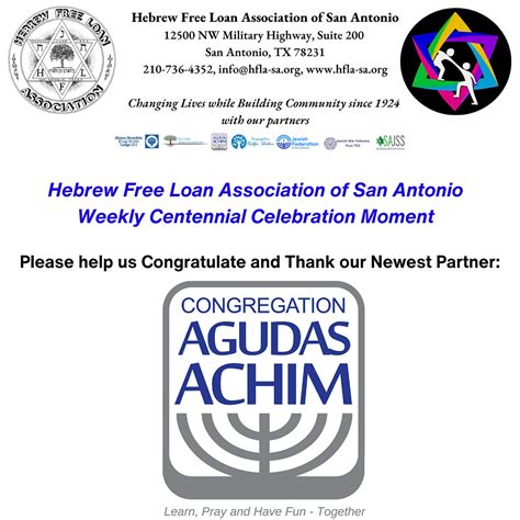 Hfla Sa Welcomes Congregation Agudas Achim