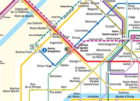 Charles de Gaulle - Etoile station map - Paris Metro