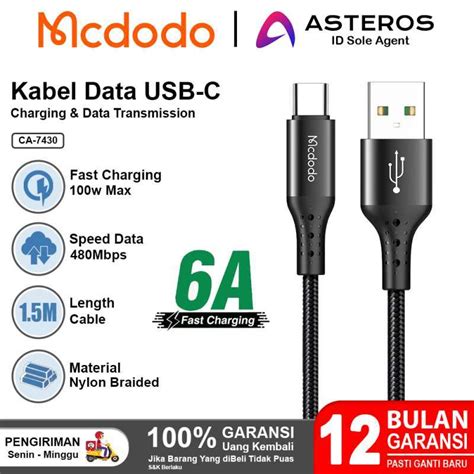 Jual Mcdodo Kabel Usb Type C Vooc Turbo Charge Super Fast Charger 6a