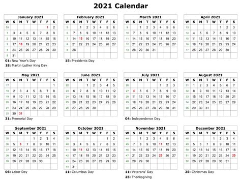 2021 Printable Calendar Word | Free Letter Templates