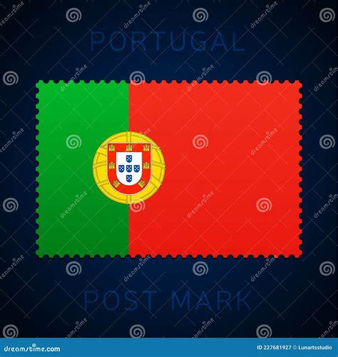 Portugal Postage Mark National Flag Postage Stamp Isolated On White Background Vector