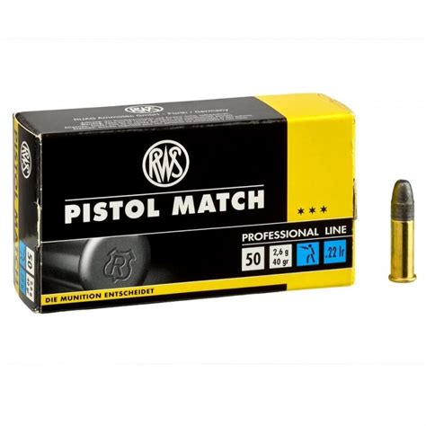 Amunitions 22LR RWS PISTOL Match Box Of 50