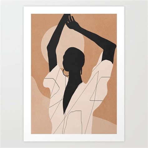 Buy Minimal Abstract Art Sunset Girl Art Print By Thindesign