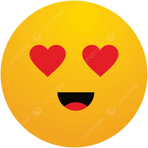 Ekspresi Cinta Emoji Lingkaran Kuning Vektor Cinta Kuning Emotikon Png Dan Vektor Dengan