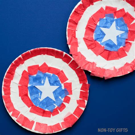 Captain America Paper Plate Shield Craft Non Toy Ts